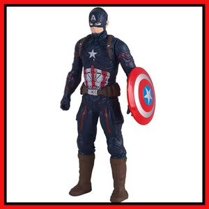 Captain America Action Figure with Shield - Navy, Red, White